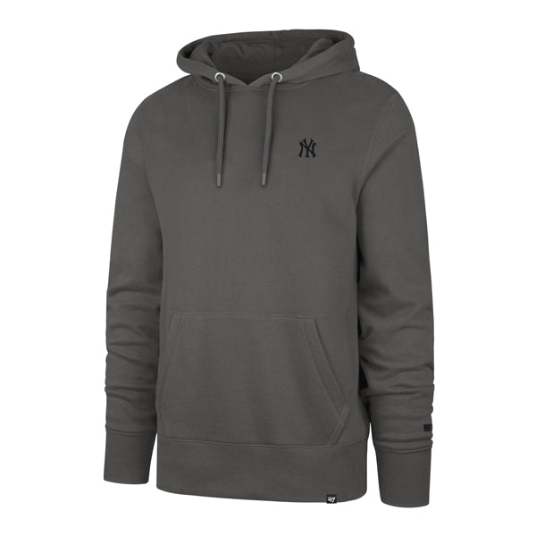 The model is wearing this MLB New York Yankees Base Runner Burnside ’47 Hoodie in charcoal. 1