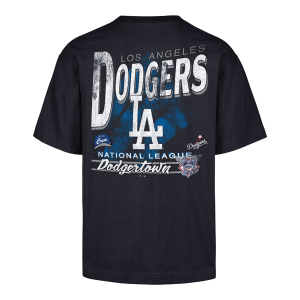The model is wearing this MLB Los Angeles Dodgers Under Bar ’47 Foundation T-Shirt in navy. 2