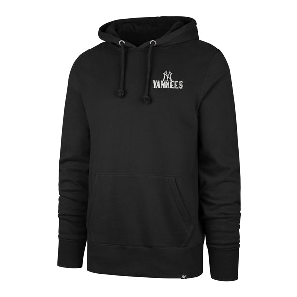 The model is wearing this MLB New York Yankees Arcitext ’47 Headline Hoodie in black. 1