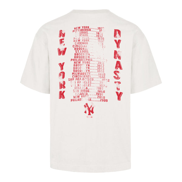 The model is wearing this MLB New York Yankees Petiole ’47 Foundation T-Shirt in light beige. 2
