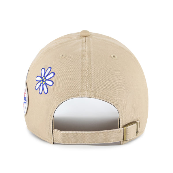 Pictured is this MLB Los Angeles Dodgers Badges ’47 CLEAN UP cap in beige/khaki. 2