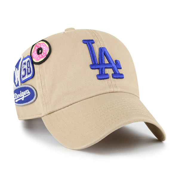 Pictured is this MLB Los Angeles Dodgers Badges ’47 CLEAN UP cap in beige/khaki. 1
