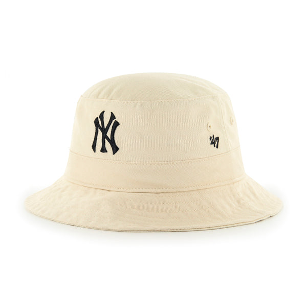 Pictured is this MLB New York Yankees ’47 BUCKET cap in natural. 1