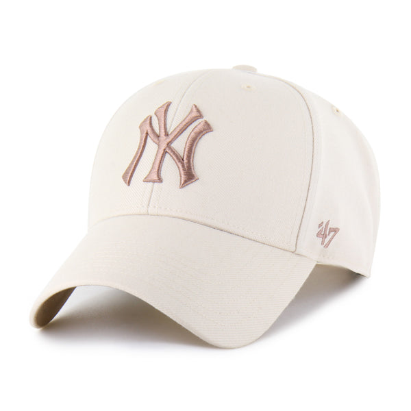 Pictured is this MLB New York Yankees Ballpark '47 MVP cap in natural and portabella. 1