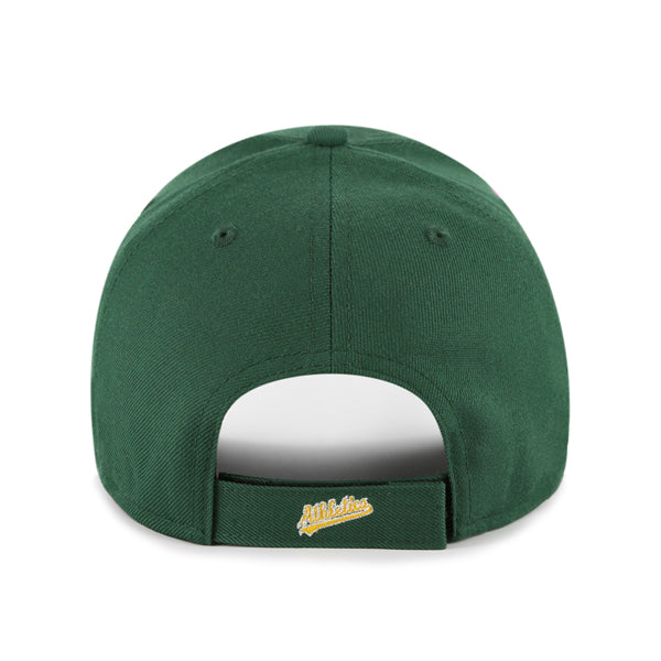 Pictured is this MLB Oakland Athletics Ballpark Script Shot ’47 MVP cap in green. 2