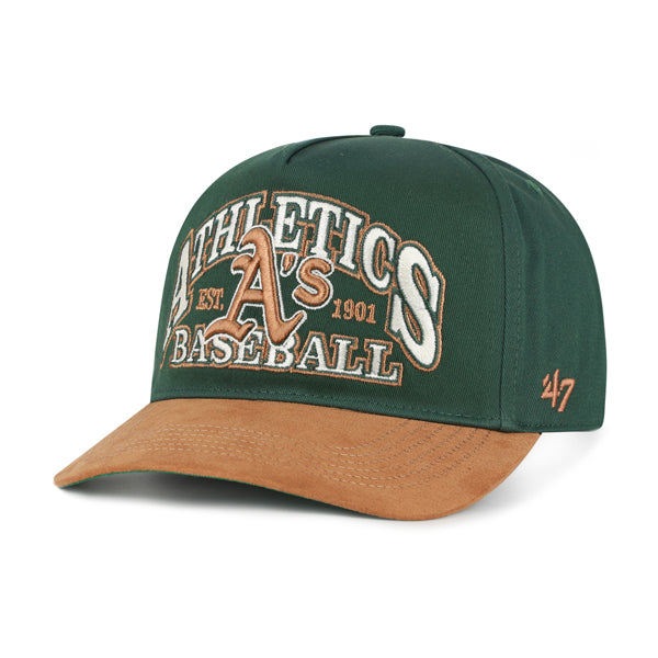 Pictured is this MLB Oakland Athletics Brentwood Suede ’47 HITCH cap in green. 1