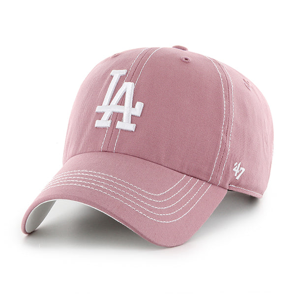 Pictured is this MLB Los Angeles Dodgers Contrast Stitch ’47 CLEAN UP cap in pink. 1