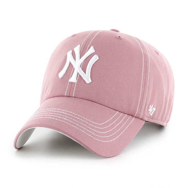 Pictured is this MLB New York Yankees Contrast Stitch ’47 CLEAN UP cap in pink. 1