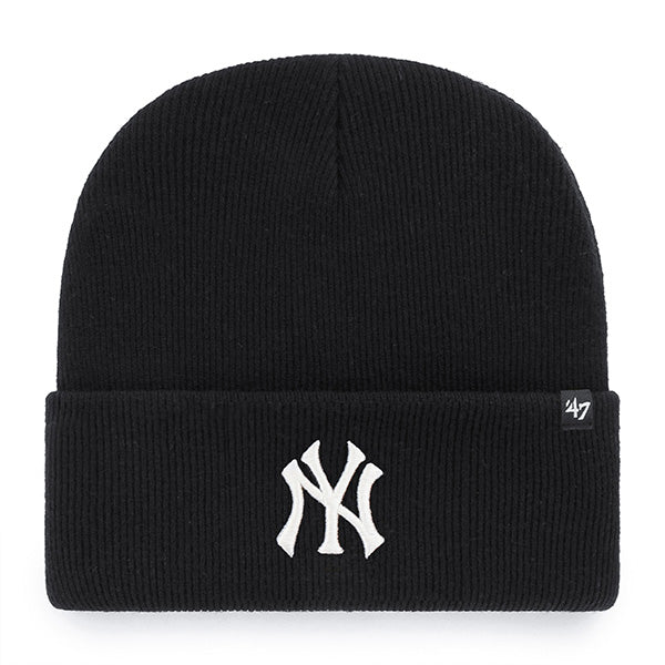 Pictured is this MLB New York Yankees Haymaker ’47 CUFF KNIT beanie cap in black. 1