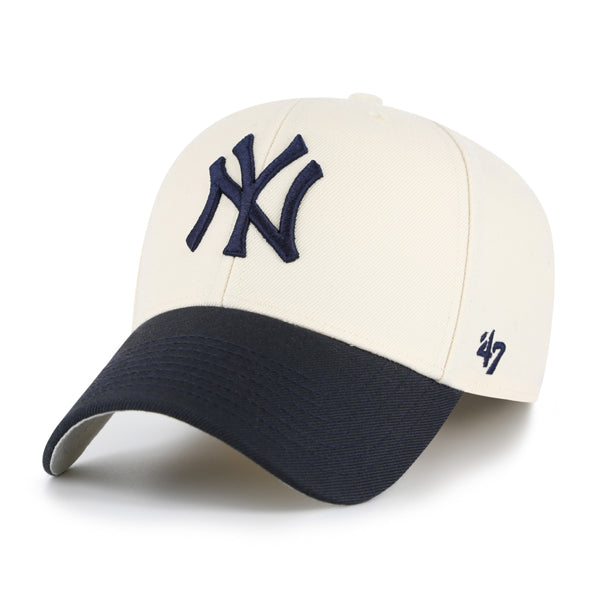 Pictured is this MLB New York Yankees Two Tone ’47 MVP cap in natural. 1
