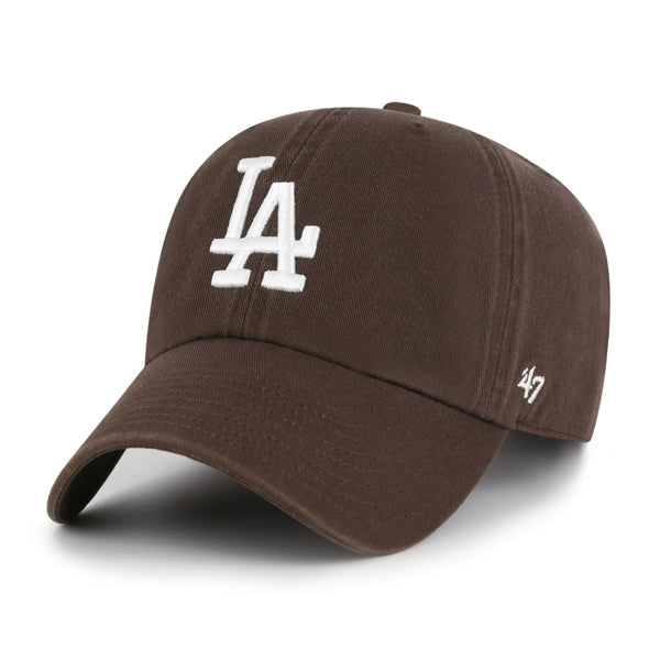 Pictured is this MLB Los Angeles Dodgers ’47 CLEAN UP cap in brown. 1