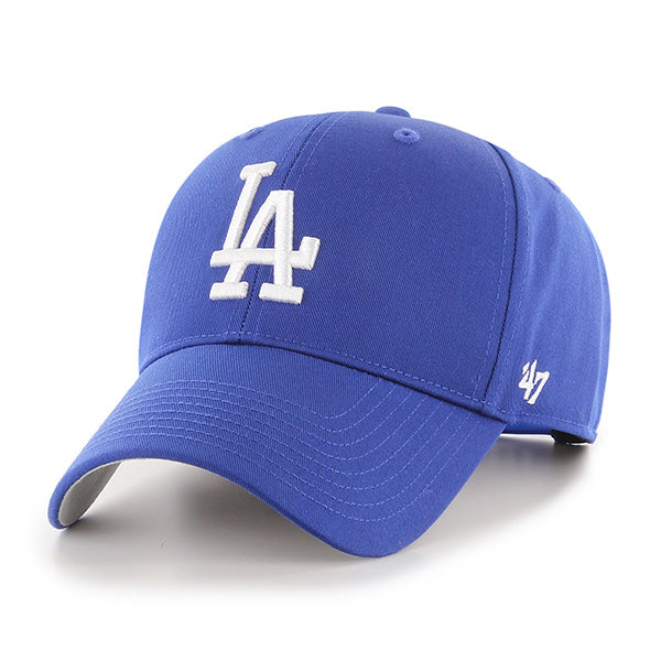 Pictured is this MLB Los Angeles Dodgers Raised Basic ’47 MVP cap in blue. 1