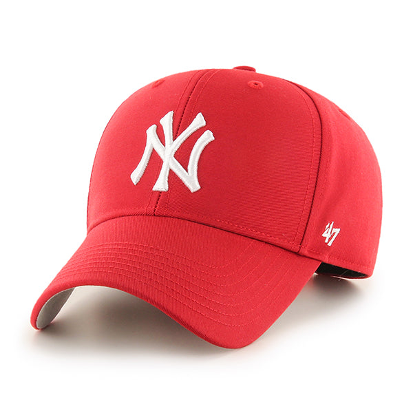 Pictured is this MLB New York Yankees Raised Kids ’47 MVP cap in red. 1