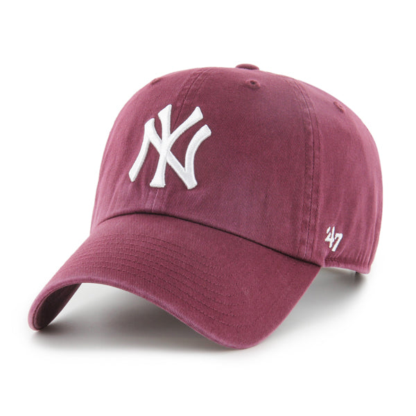Pictured is this MLB New York Yankees ’47 CLEAN UP cap in dark purple. 1
