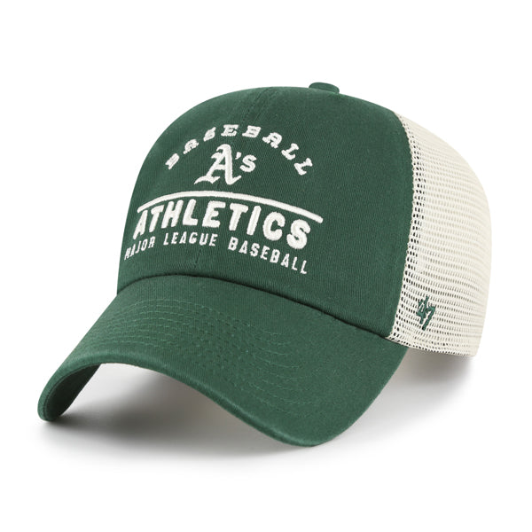 Pictured is this MLB Oakland Athletics Windham Mesh ’47 CLEAN UP cap in green. 1