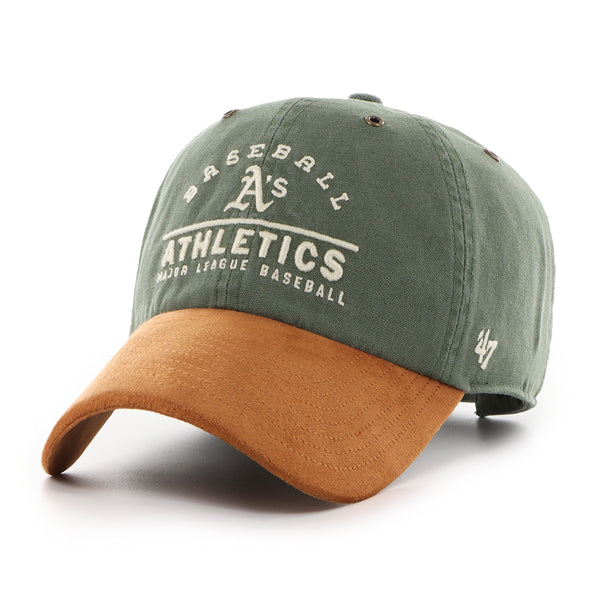 Pictured is this MLB Athletics Windham Suede ’47 CLEAN UP cap in black. 1