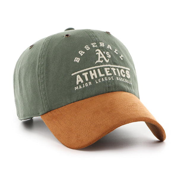 Pictured is this MLB Athletics Windham Suede ’47 CLEAN UP cap in black. 2