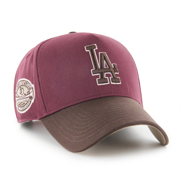 Pictured is this MLB Los Angeles Dodgers Cooperstown Sure Shot ’47 MVP cap in dark red. 1