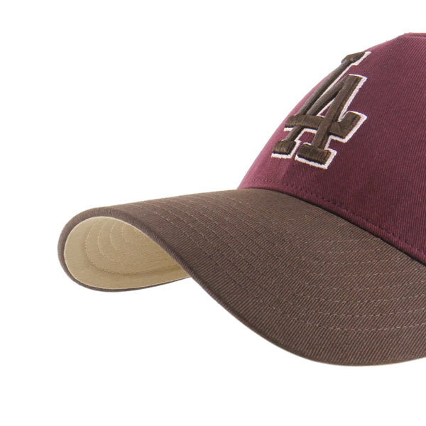 Pictured is this MLB Los Angeles Dodgers Cooperstown Sure Shot ’47 MVP cap in dark red. 5