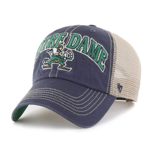 Pictured is this Collegiate Notre Dame Fighting Irish Tuscaloosa ’47 CLEAN UP cap in navy. 1