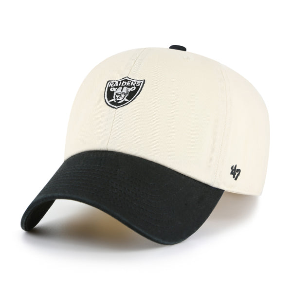Pictured is this NFL Las Vegas Raiders Base Runner ’47 CLEAN UP cap in white & black. 1