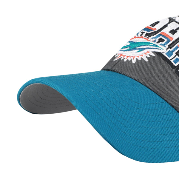 Pictured is this NFL Miami Dolphins Split Block ’47 MVP cap in charcoal. 4