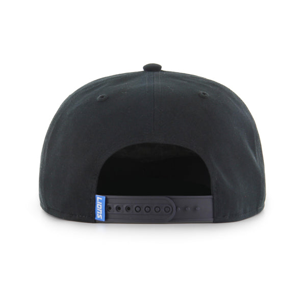 Pictured is this Les Deux X NFL Wordmark Detroit Lions ’47 CAPTAIN RL cap in black. 4