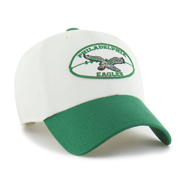 Pictured is this NFL Philadelphia Eagles Pique Patch ’47 CLEAN UP cap in white & green. 3