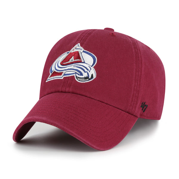 Pictured is this NHL Colorado Avalanche ’47 CLEAN UP cap in dark red. 1