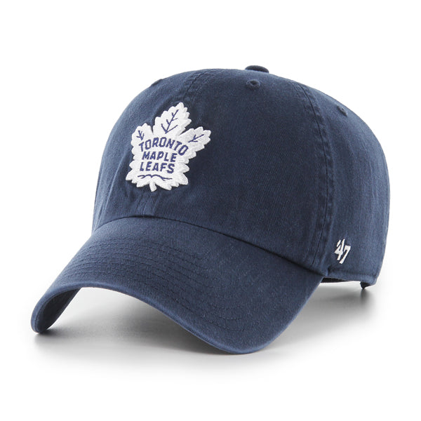 Pictured is this NHL Toronto Maple Leafs ’47 CLEAN UP cap in navy. 1