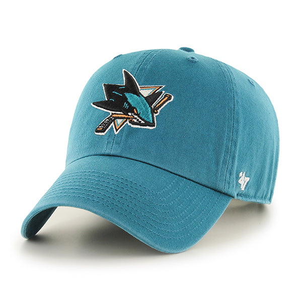 Pictured is this NHL San Jose Sharks ’47 CLEAN UP cap in turquoise. 1
