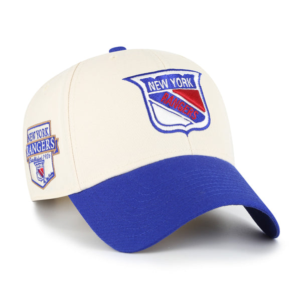 Pictured is this NHL New York Rangers Sure Shot ’47 MVP cap in natural. 1