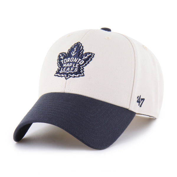Pictured is this NHL Toronto Maple Leafs Sure Shot ’47 MVP cap in natural. 4