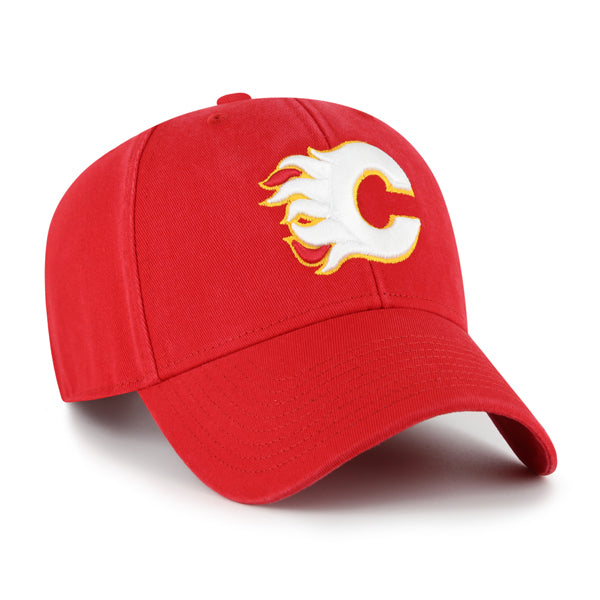 Pictured is this NHL Calgary Flames Legend ’47 MVP cap in red. 2