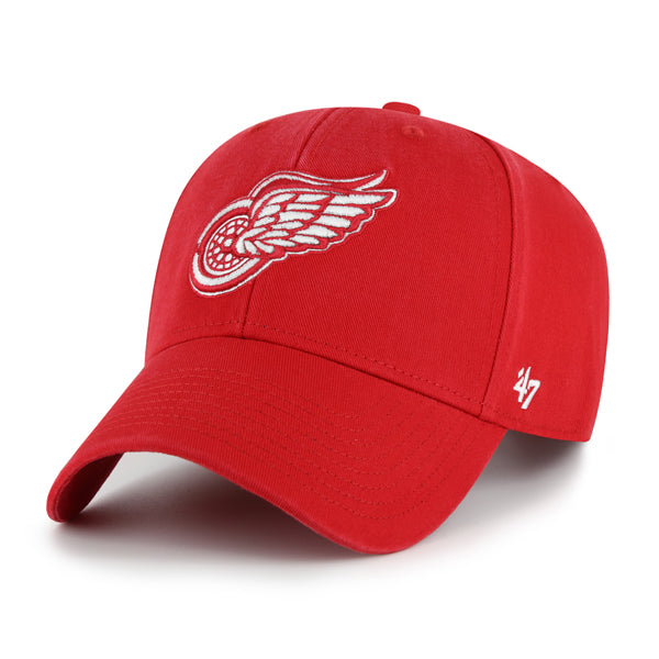 Pictured is this NHL Detroit Red Wings Legend ’47 MVP cap in dark red. 1