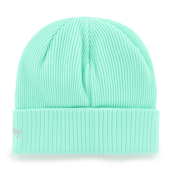 Pictured is this New Balance Reflect ’47 CUFF KNIT beanie cap in turquoise. 2