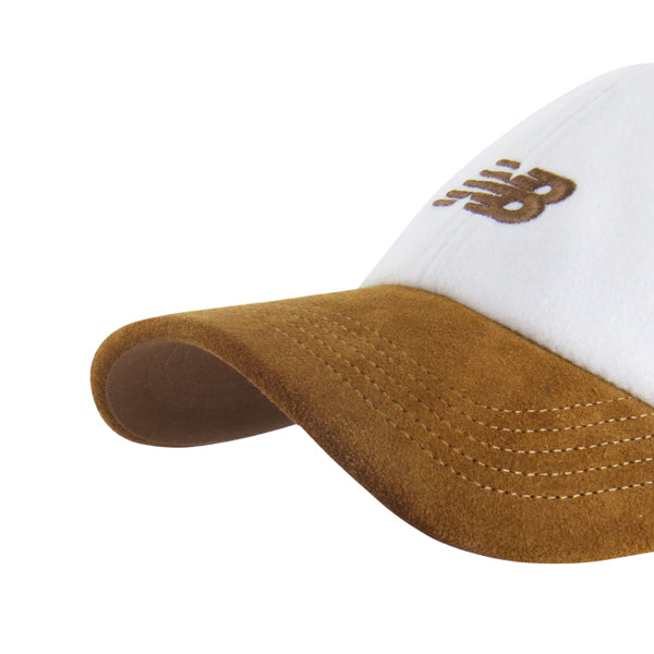 Pictured is this New Balance Wool Suede ’47 CLEAN UP cap in white & brown. 3