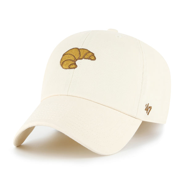Pictured is this Food Icon Croissant Base Runner '47 CLEAN UP cap in natural. 1