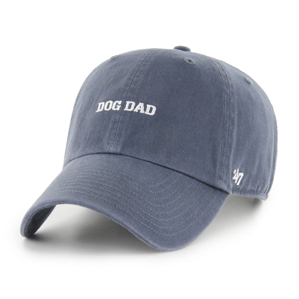 Pictured is this Dog Dad Phrase Base Runner ’47 CLEAN UP cap in navy. 1