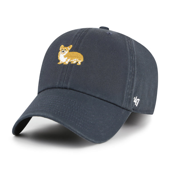 Pictured is this Dog Icon Corgi ’47 CLEAN UP cap in navy. 1