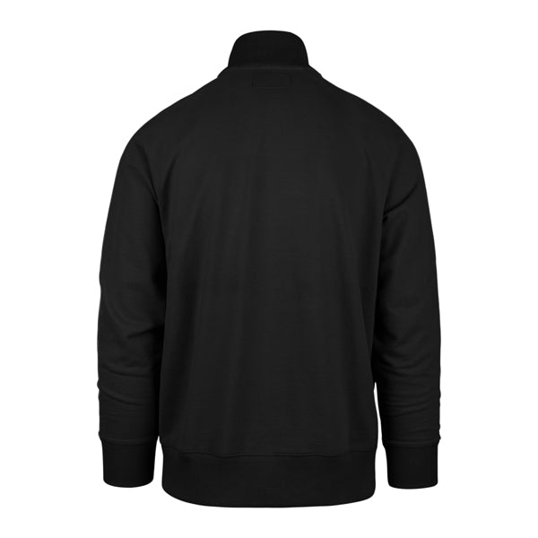 The model is wearing this MLB New York Yankees ’47 Islington Track Jacket in black. 2