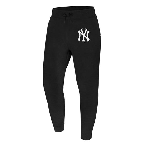 The model is wearing these MLB New York Yankees Imprint Burnside ’47 Sweatpants in black. 1