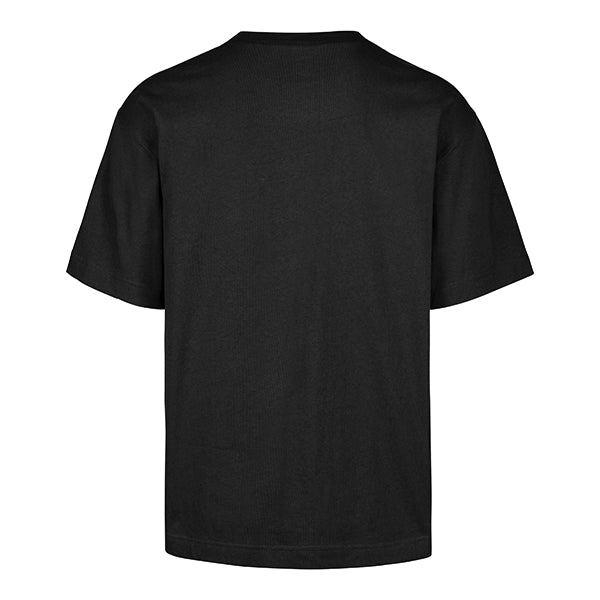 The model is wearing this NHL New York Rangers Sigma ’47 Foundation T-Shirt in black. 2