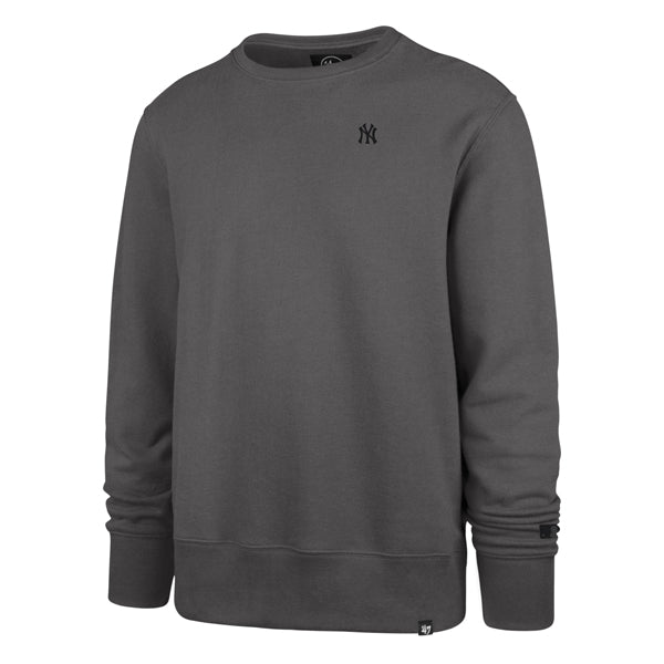 The model is wearing this MLB New York Yankees Base Runner Burnside ’47 Crewneck Sweatshirt in grey. 1