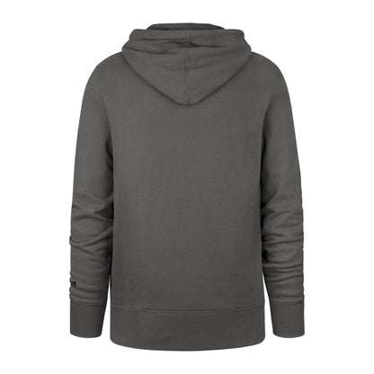 The model is wearing this MLB New York Yankees Base Runner Burnside ’47 Hoodie in charcoal. 2