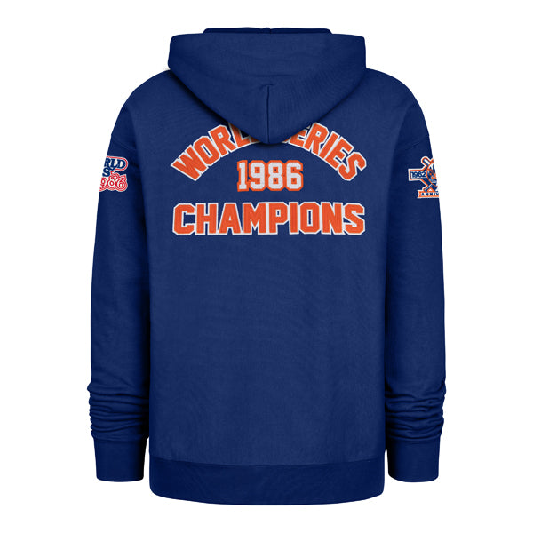 The model is wearing this MLB New York Mets 86 ’47 Foundation Hoodie in blue. 2