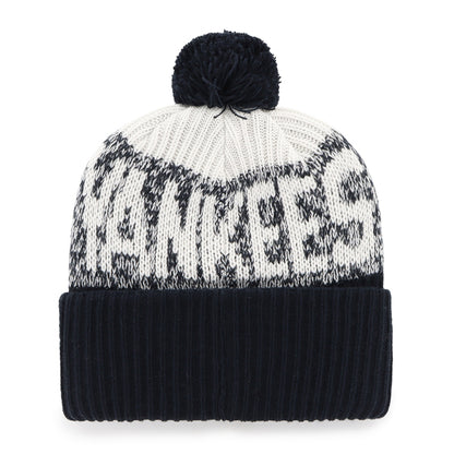 Pictured is this MLB New York Yankees Bone Chill ’47 CUFF KNIT beanie cap in navy. 2