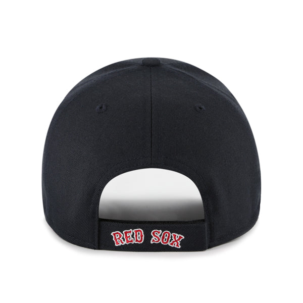 Pictured is this MLB Boston Red Sox Ballpark Script Shot '47 MVP cap in navy. 3
