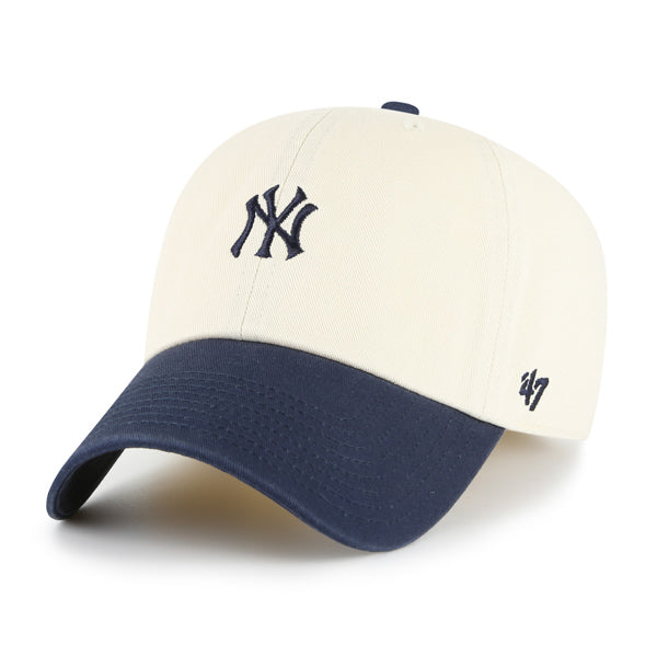 Pictured is this MLB New York Yankees Base Runner ’47 CLEAN UP cap in natural. 1