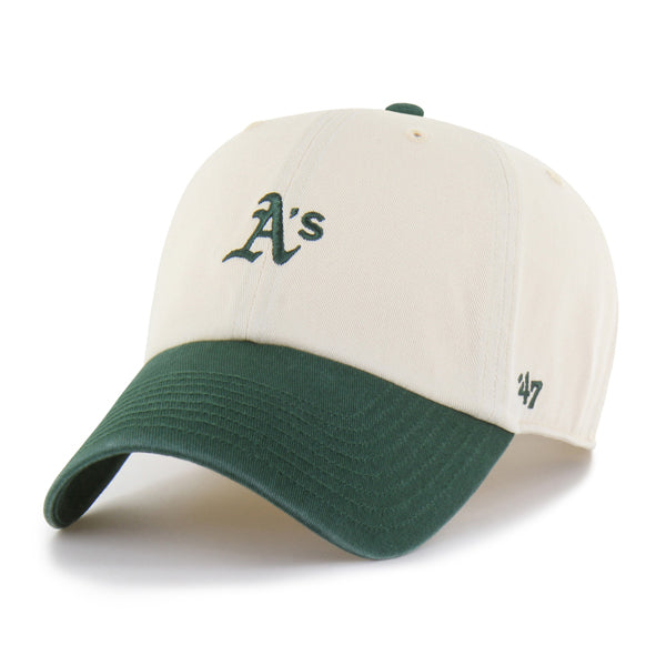 Pictured is this MLB Oakland Athletics Base Runner ’47 CLEAN UP cap in natural. 1